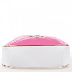 Biało-różowa modna torebka