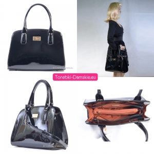 Czarna lakierowana torebka DJ