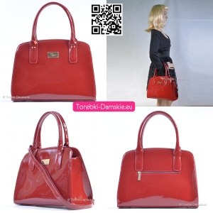 Luksusowa lakierowana torebka czerwona
