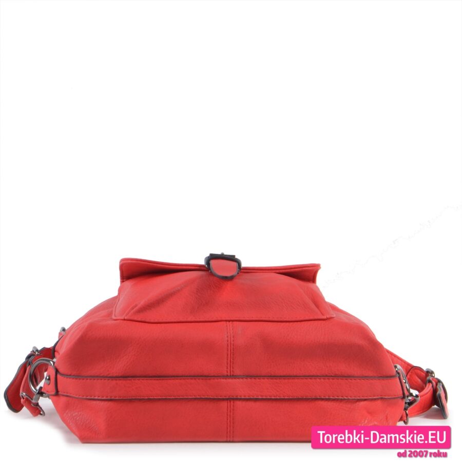Torbo - plecak w kolorze czerwonym ze wzmacniającym paskiem na dole