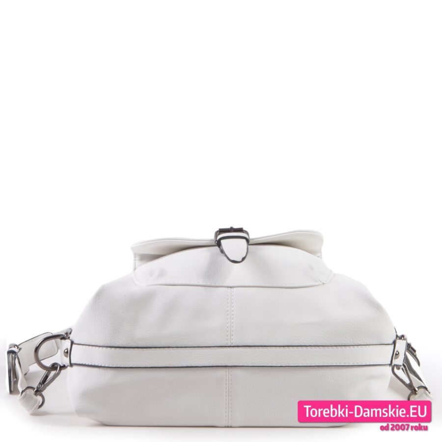 Torbo - plecak damski biały - pas wzmacniający pod spodem
