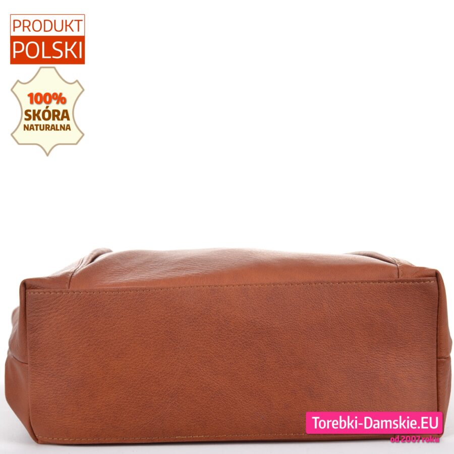 Brązowa polska torba ze skóry w ładnym odcieniu