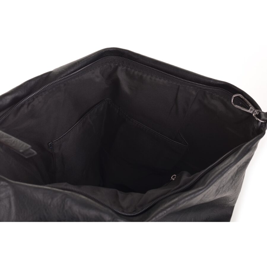 Duży czarny plecak damski mieszczący A4 zamykany suwakiem