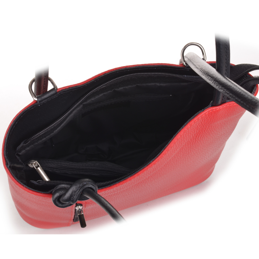 Czerwono - czarna torebka średniej wielkości z przegrodą