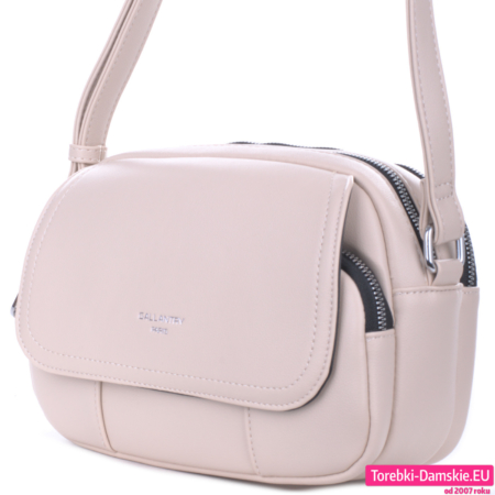 Modna torebka listonoszka Gallantry w kolorze beżowym z klapką